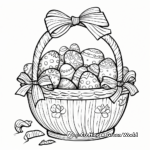 Detailed Easter Basket with Ribbon Coloring Pages for Artistic Adults 4