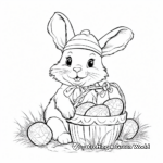 Detailed Easter Bunny and Easter Basket Coloring Pages 1