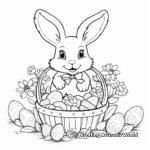 Detailed Easter Bunny and Easter Basket Coloring Pages 2