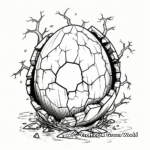 Detailed Easter Cracked Egg Coloring Pages for Adults 2