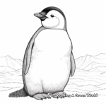 Detailed Emperor Penguin Coloring Pages 1
