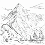 Detailed Everest Mountain Coloring Pages for Adults 3