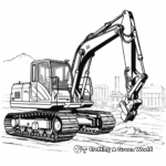 Detailed Excavator Coloring Pages for Adults 1