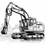 Detailed Excavator Coloring Pages for Adults 2