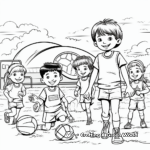 Detailed Field day Sports Equipment Coloring Pages for Adults 3