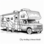 Detailed Fifth-Wheel Camper Coloring Pages for Adults 1