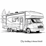 Detailed Fifth-Wheel Camper Coloring Pages for Adults 2