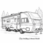 Detailed Fifth-Wheel Camper Coloring Pages for Adults 3
