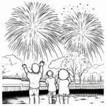 Detailed Fireworks Celebration Coloring Pages for Adults 3