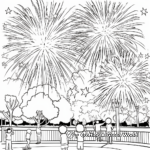 Detailed Fireworks Celebration Coloring Pages for Adults 4