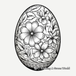 Detailed Floral Easter Egg Coloring Pages for Adults 1