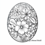 Detailed Floral Easter Egg Coloring Pages for Adults 3