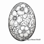 Detailed Floral Easter Egg Coloring Pages for Adults 4