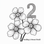 Detailed Floral Number 2 Coloring Pages for Adults 2