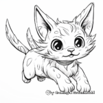 Detailed Flying Cat Coloring Pages for Adults 2