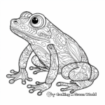 Detailed Frog Pattern Coloring Pages for Adults 4