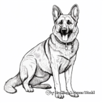 Detailed German Shepherd Coloring Pages for Adults 1