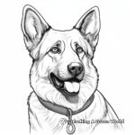 Detailed German Shepherd Coloring Pages for Adults 2