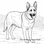 Detailed German Shepherd Coloring Pages for Adults 4