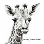 Detailed Giraffe in Savannah Coloring Pages 1