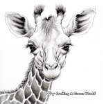 Detailed Giraffe in Savannah Coloring Pages 2