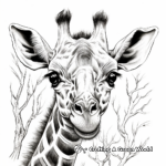 Detailed Giraffe Portrait Coloring Pages 1