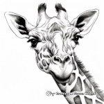 Detailed Giraffe Portrait Coloring Pages 2