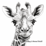 Detailed Giraffe Portrait Coloring Pages 4