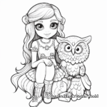 Detailed Girl Owl Coloring Pages for Adults 3