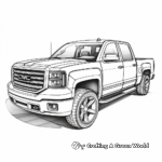 Detailed GMC Sierra Pickup Truck Coloring Pages for Adults 1