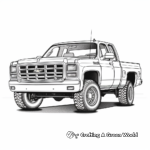 Detailed GMC Sierra Pickup Truck Coloring Pages for Adults 2