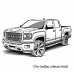 Detailed GMC Sierra Pickup Truck Coloring Pages for Adults 4