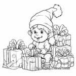 Detailed Gnome Wrapping Presents Coloring Pages 2