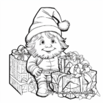 Detailed Gnome Wrapping Presents Coloring Pages 4