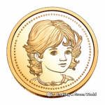 Detailed Gold Sovereign Coin Coloring Pages 2