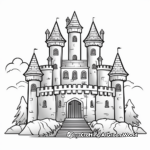 Detailed Gothic Castle Coloring Pages for Adults 1