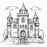 Detailed Gothic Castle Coloring Pages for Adults 2
