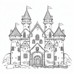 Detailed Gothic Castle Coloring Pages for Adults 4
