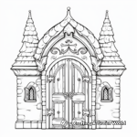 Detailed Gothic Door Coloring Pages 2