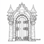 Detailed Gothic Door Coloring Pages 4