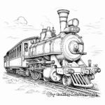 Detailed Gothic Steam Engine Coloring Pages for Adults 1
