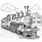 Detailed Gothic Steam Engine Coloring Pages for Adults 2