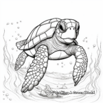 Detailed Green Sea Turtle Coloring Pages 1