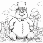 Detailed Groundhog Day Scenes for Adult Coloring Pages 1