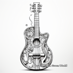 Detailed Guitar Anatomy Coloring Pages 1