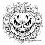 Detailed Halloween Mandala Coloring Pages for Adults 1