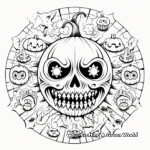Detailed Halloween Mandala Coloring Pages for Adults 2
