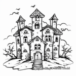 Detailed Haunted Castle Coloring Pages for Adults 2