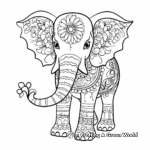 Detailed Henna Elephant Coloring Pages for Adults 1