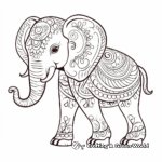 Detailed Henna Elephant Coloring Pages for Adults 2